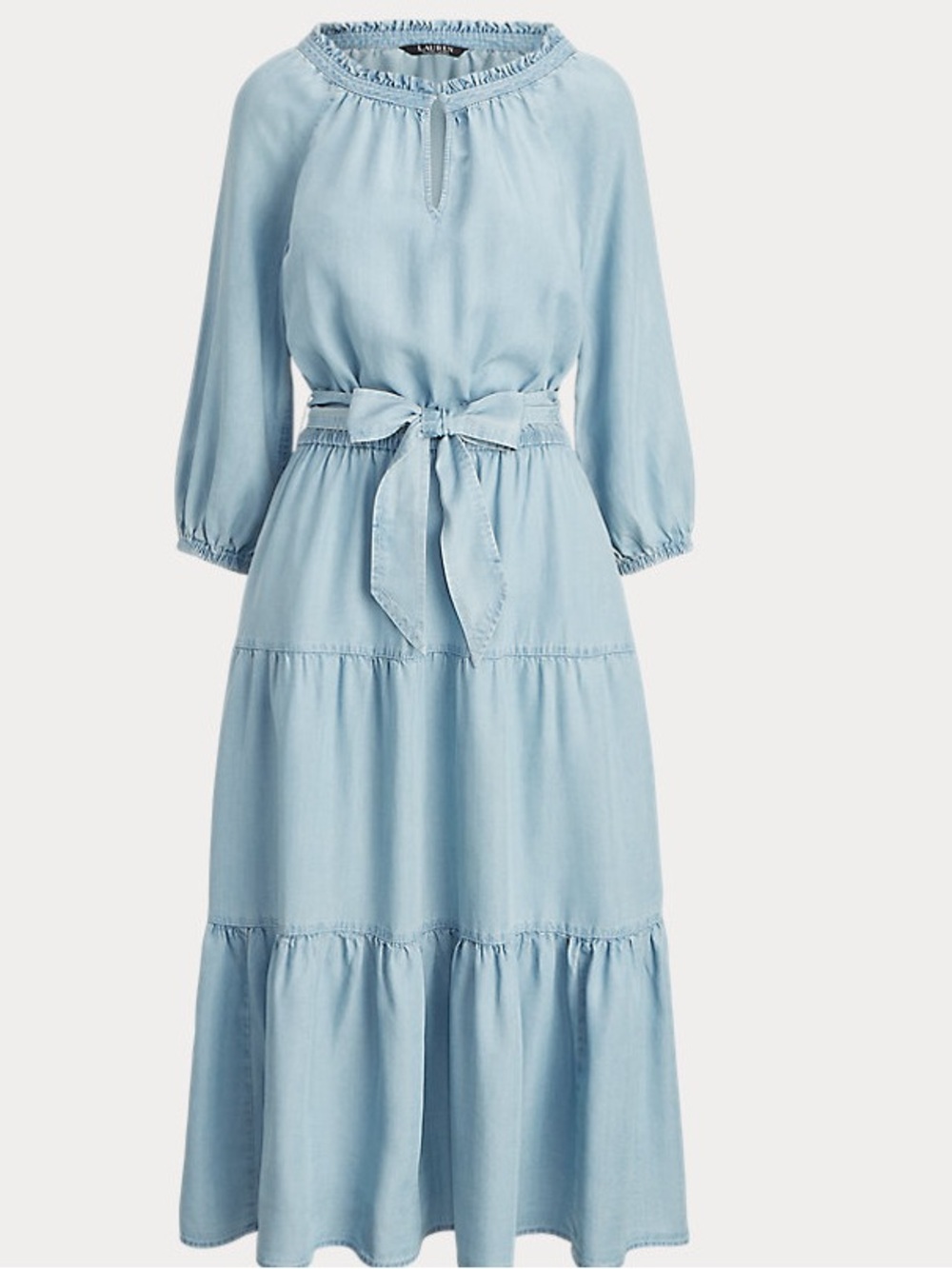Lauren Ralph Lauren Ladies NWT Puff-Sleeve Indigo Maxi Dress. Size 10.